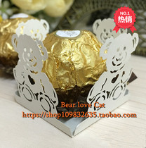 Bear chocolate paper tray dessert table decoration mini dessert paper holder Baby Full Moon decoration paper 50 sheets