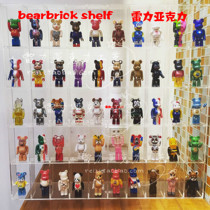 bearbrick Acrylic display cabinet plaid Molly doll storage box Building block bear one-piece display rack