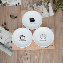 Zakka cute Japanese pastoral ceramic saucer beckons cat small dish sauce sauce sauce dish creative household items
