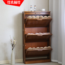 Bamboo Jiu Nanzhu Simple modern entrance shoe cabinet Chinese retro dump shoe cabinet Foyer ultra-thin locker Foyer cabinet