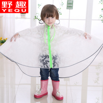 Wild fun transparent children raincoat poncho Boys Boys Girls baby with schoolbags raincoat children outdoor raincoat poncho