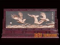 Copper relief floor-standing cabinet screen big picture) screen partition) housewarming gift decoration) office screen decoration