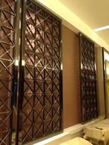New hollow carved partition lattice rose gold stainless steel screen custom European style home villa decoration