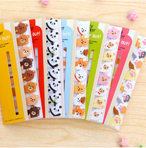 Korean version of the cute cartoon row row sitting crooked neck animal N times paste post-it note message bar