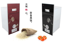 Japanese cherry blossom embedded cabinet stainless steel rice cabinet rice bucket measurable rice storage box mirror cabinet rice tank