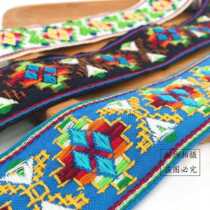 Ethnic style embroidery Jacquard webbing Geometric decorative belt Accessories Bags Scarves Hats Clothing accessories Lace