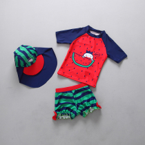  New Korean childrens split watermelon swimsuit Cute girls children middle children baby sunscreen swimsuit three-piece set