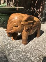 Burmese teak carved elephant