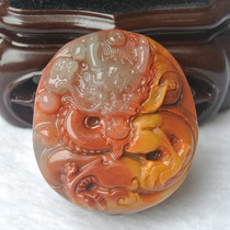 Yunnan Huanglong Jade belt buckle Zodiac dragon dragon head belt buckle pretty carved waist waist buckle waist decoration