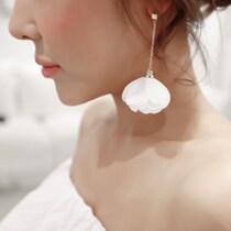  Korean romantic national style swaying feminine gorgeous exaggerated flower long pendant Golden chain earrings