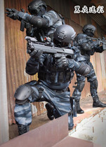 Russian dark night camouflage combat uniform Russian Army field training suit Red Sea action same model