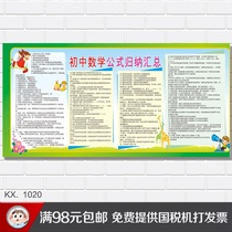 Junior High School mathematical formula induction summary Wall sticker Campus culture Class arrangement Hanging painting Middle School education exhibition board