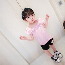 (two sets) Summer new girl suit female baby slim fit two sets of children leisure two combined clothes