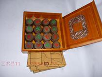 Chinese chess leather gray wood chess upscale gift 5 cm