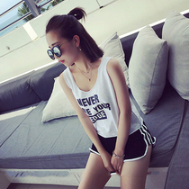 Pajamas female summer suit sleeveless vest Korean fresh student short sleeve two-piece cute sweet thin home clothes