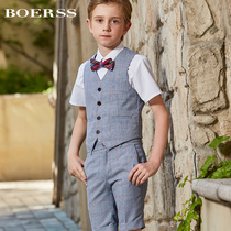 BOERSS childrens dress boy vest shorts suit small suit flower boy baby catwalk show suit