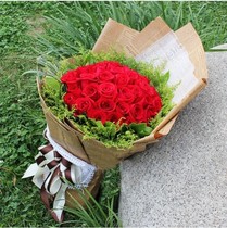 33 champagne Roses Red rose powder Shanghai Tongcheng Flowers express bouquet Birthday Beijing Nanjing Hangzhou Suzhou
