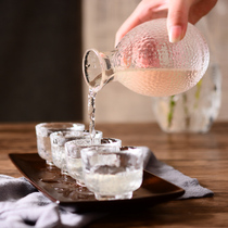 Add a little fun to drink Japanese hammer pattern glass wine set A pot of four glasses of sake cup wine jug White wine wine dispenser