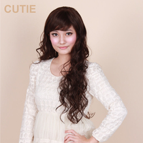 Delicate micro-volume long hair Long curly corn hot Korean version fluffy pear flower head fashion oblique bangs BOBO head