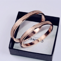 Korean rose gold bracelet gold matte couple bracelet titanium steel plated 18k simple fashion bracelet female jewelry