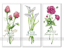 Cross stitch electronic picture redrawing source file-flower language hipster flowers rose Calla Lotus poppy