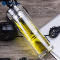 Cup glass portable filter glass cup creative men and women double gift Cup