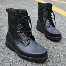 Super popular cowhide military fans boots combat boots Special Forces mens steel bottom leather military fans shoes big size boots
