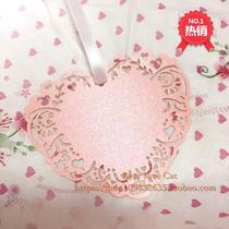 Hollow heart-shaped blank card love heart-shaped book label wedding ceremony table card wish wall wish 50 blessing