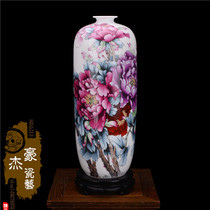 Jingdezhen ceramics high-grade pastel hand-painted vase Living room TV cabinet Home decoration crafts ornaments gifts