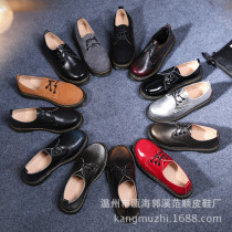 Low Bunch Classic Retro Shine Shoes Women Shoes Leather Lovers Martin Shoes Woman Three Holes Leather Shoes Han Prints Student Shoes