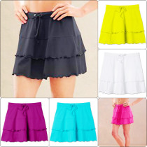 European and American female split swimming dress casual sports with liner beach A word venetian pants skirt spa 100 hitch