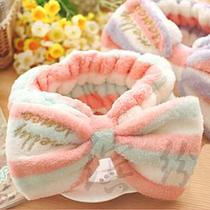 Love hair belt big bow knot makeup wash hair belt sports hair belt velvet (2 pieces)