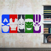 Steel-Man Avengers League All-characters Color Art Wall stickers Childrens room Dormitory Decorations stickers