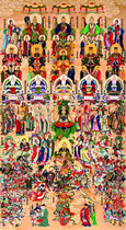 Taoist water and land painting Taoist gods portrait silk painting Taoist gods ancestral gods special price