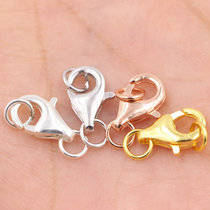 S925 sterling silver button diy handmade material lobster buckle necklace bracelet buckle mini spring buckle