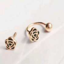 Color gold 18K rose gold screw U type a two-wear hypoallergenic non-fading 750 ear bone nail