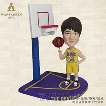 Slam dunk modeling-Q version of clay clay figurine custom DIY clay pinching portrait soft pottery doll custom-made gift