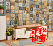 Retro small tiles Balcony restaurant Kitchen bathroom tiles Non-slip kitchen and bathroom floor tiles Background wall tiles 300