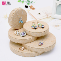 Linen jewelry plate Jewelry counter display rack Necklace jade display tray Bracelet bracelet ornaments props