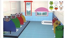 Kindergarten Cartoon Plastic Toilet Bezel Toilet Cartoon Partition children male and female toilet partitions squatting pit bezel