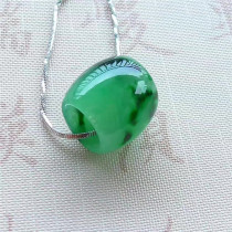 Mingkai jade jade Myanmar natural A goods jade pendant ice waxy seed full of green Passepartout pendant with certificate