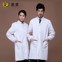 Can Shield new white coat men and women long sleeve doctor clothing doctor clothing laboratory clothing nurse clothing medical work clothes
