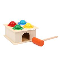 Newborn Colorful Hammering Wooden Ball Hammer Box Geometric