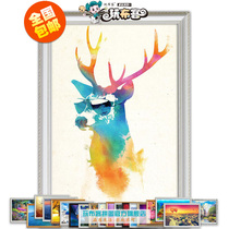 Adult 1000 pieces of wood puzzle 1500 educational toy decompression gift living room simple decorative painting colorful Elk