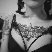 MG original tattoo sticker hand-painted rabbit Miss Flower corsflower shoulder plain tattoo beautiful flower tattoo sticker waterproof