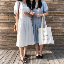 Day hair South Korean womens dress sweet and beautiful lotus leaf side lantern sleeve doll with dress CN632