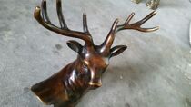 Pure copper deer head European luxury and noble creative home accessories TV cabinet office furnishings nostalgic old objects