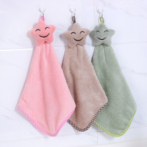 Hanging hand towel no hair no oil cloth kitchen thick absorbent dishcloth cartoon towel hand towel