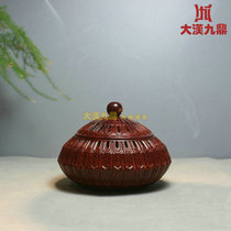 Small leaf red sandalwood incense burner incense burner mahogany pan incense burner line incense burner Xuande stove decoration Incense Road appliances crafts
