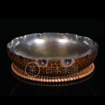 Japanese fruit plate Shangmeitang made in silver-plated back leopard yellow milk nail pattern old fruit plate can be used as dry bubble table